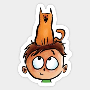 Cat on Head Sticker